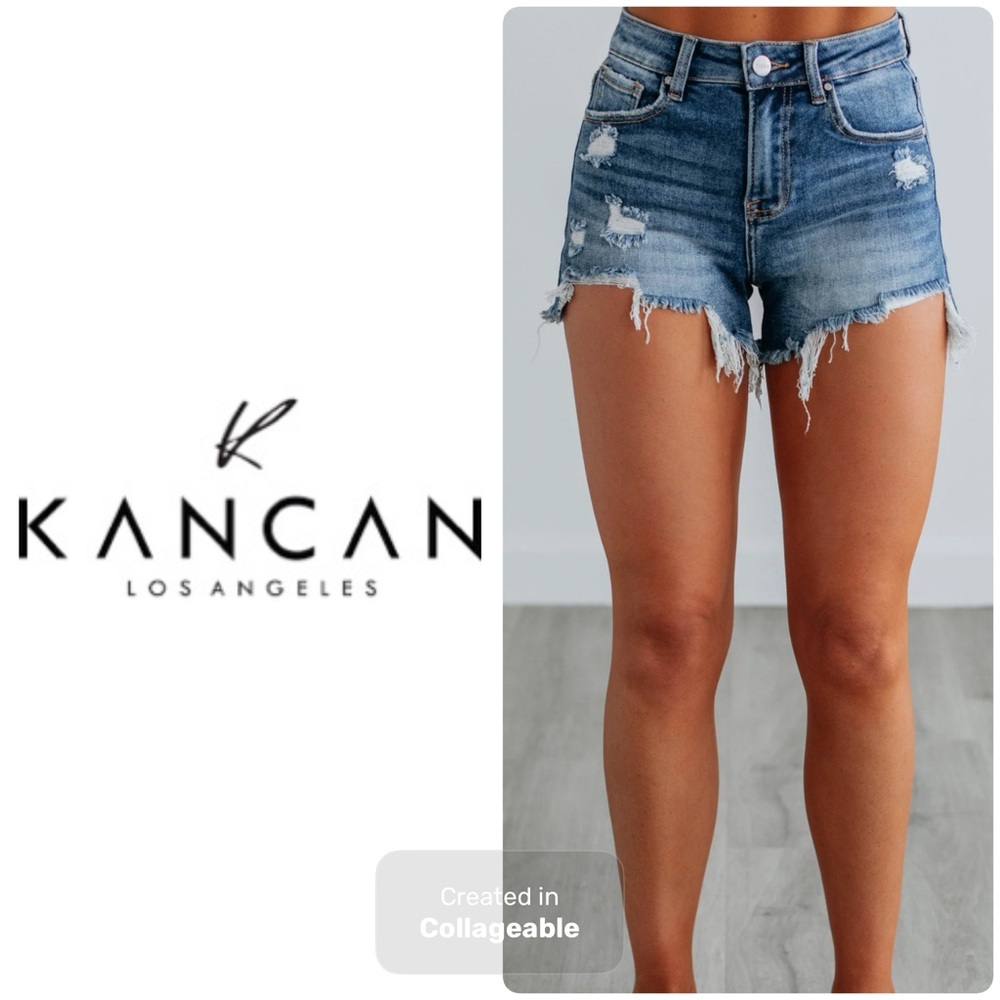 ‼️WOW‼️KANCAN Distressed Mid-Rise Denim Jean Shorts Small‼️